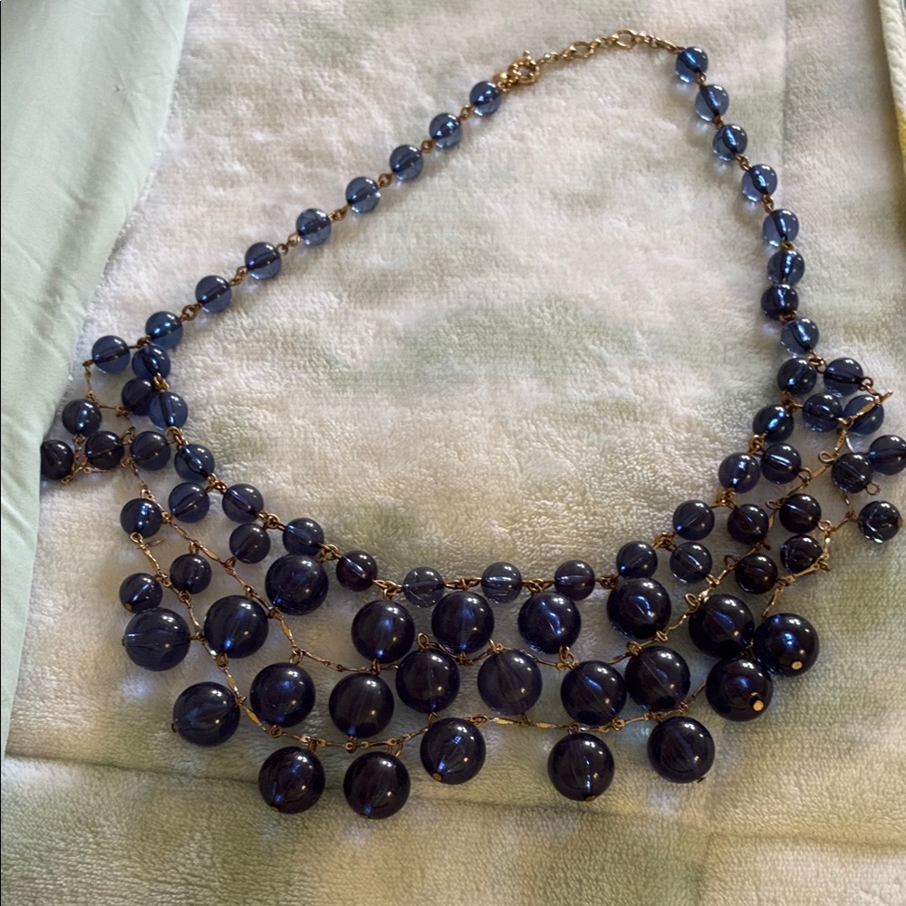 J. Crew Midnight Blue Beaded Necklace